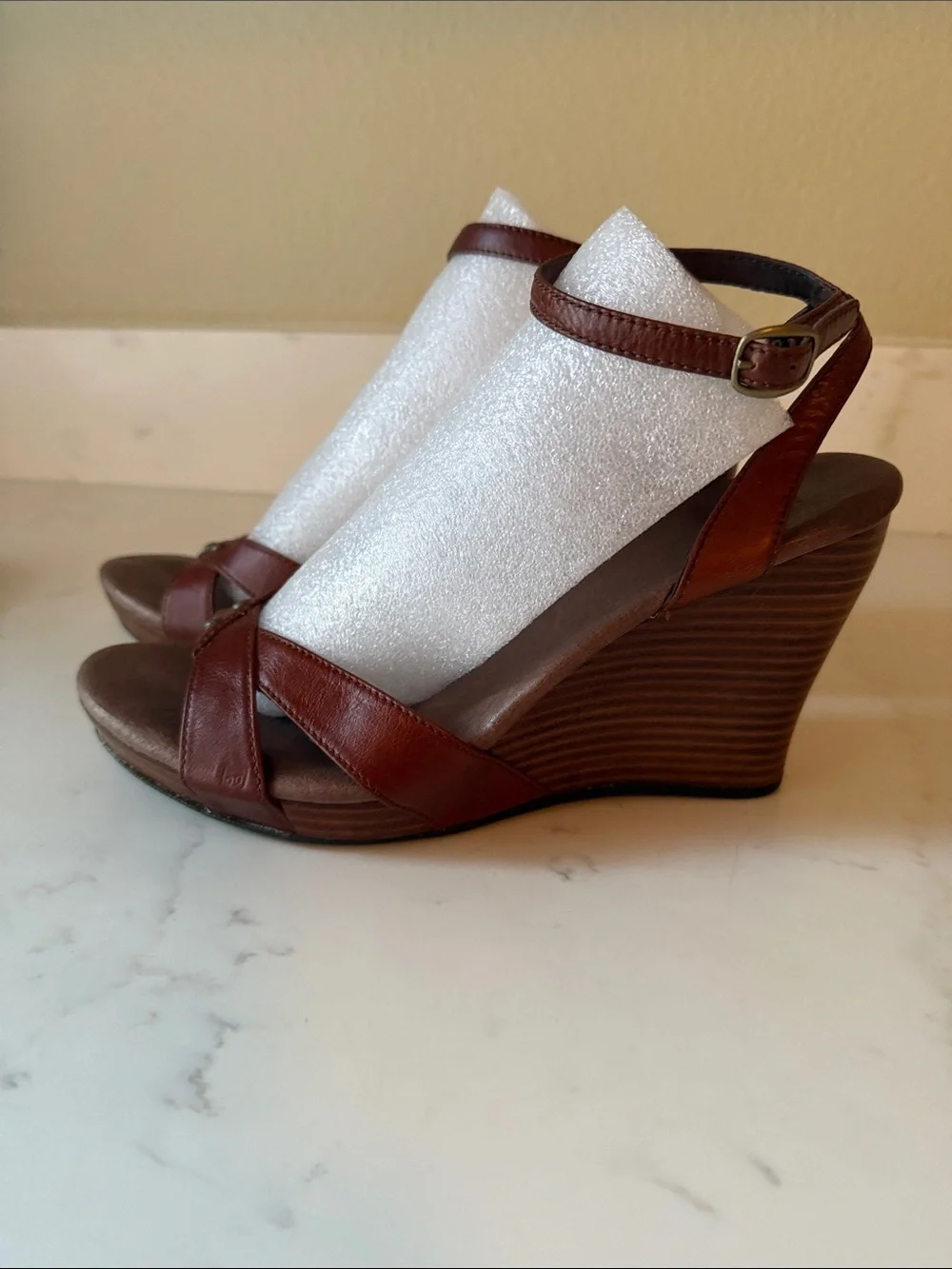 UGG Leather Wedge Sandals